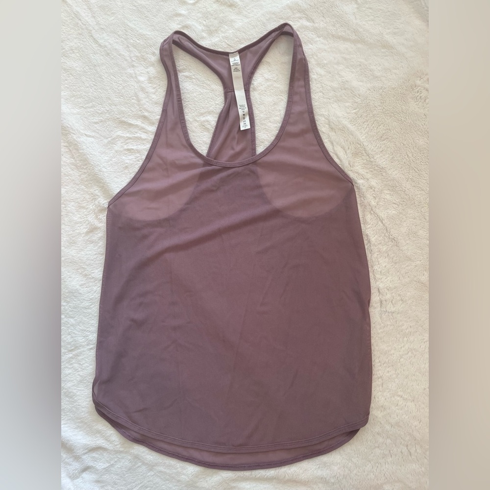 Lululemon sheer purple tank top, size 6 never worn